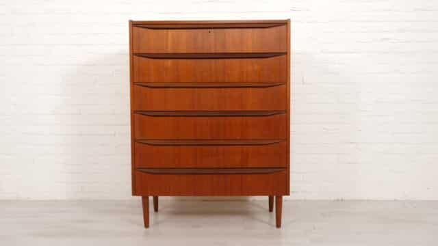 Vintage Drawer Cabinet Teak 6 Drawers 105 Cm