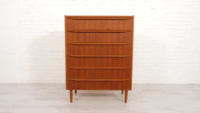 Vintage Danish Chest of Drawers Teak 6 Drawers 105 Cm
