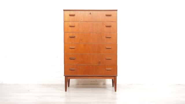 Vintage Danish Chest of Drawers Teak 6 Drawers 114 Cm