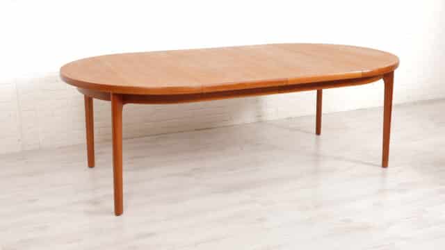 Vintage Round Dining Table Teak Extendable