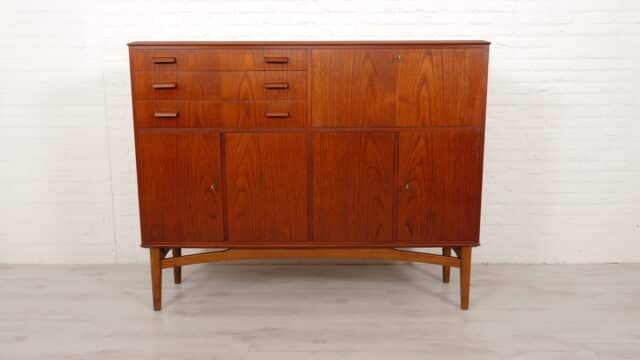 Vintage Highboard Serving Cupboard Teak