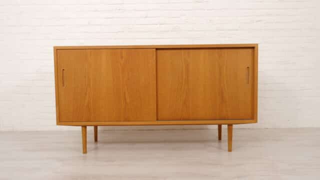 Vintage Sideboard Sliding Doors Oak Danish Design