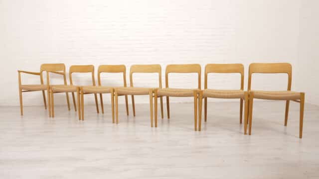 7 X Dining chairs Niels Otto Mller Model 75 Amp 56 Oak