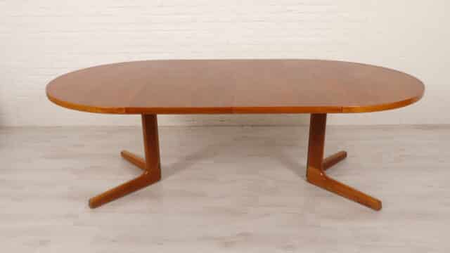 Vintage Round Dining Table Teak Extendable
