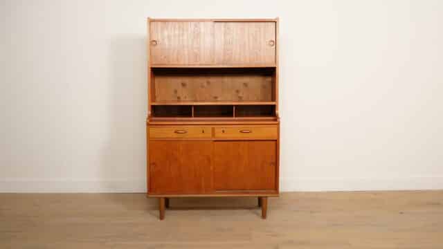 Vintage Secretaire Bookcase Teak