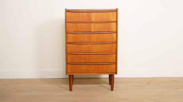 Vintage Danish Chest of Drawers Teak 6 Drawers 106 Cm