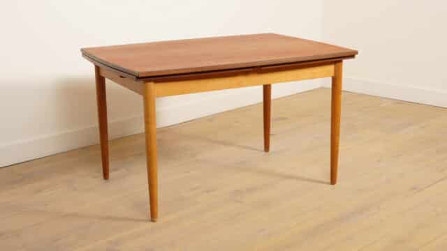 Vintage Dining Table Extendable Teak Boat Model