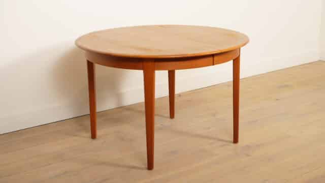 Vintage Round Dining Table Teak Extendable
