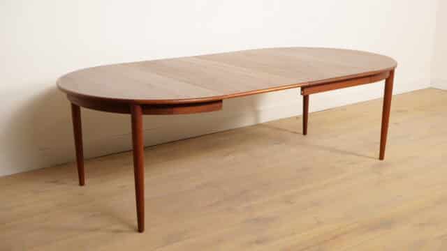 Vintage Round Dining Table Extendable Teak