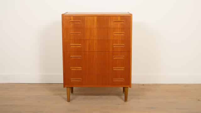 Vintage Danish Chest of Drawers Teak 6 Drawers 101 Cm