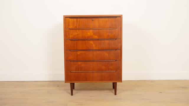 Vintage Drawer Cabinet Teak 6 Drawers 106 Cm