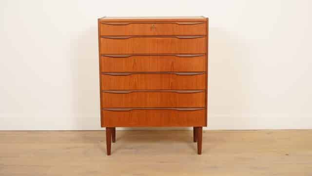 Vintage Danish Chest of Drawers Teak 6 Drawers 103 Cm
