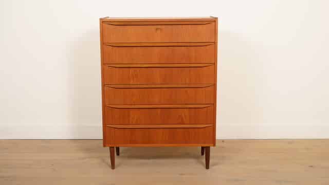 Vintage Danish Chest of Drawers Teak 6 Drawers 108 Cm