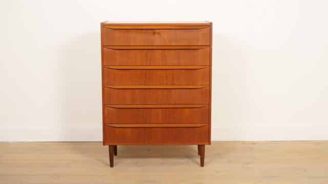 Vintage Danish Chest of Drawers Teak 6 Drawers 108 Cm