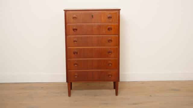 Vintage Chest of Drawers 6 Drawers Danish Design 111 Cm