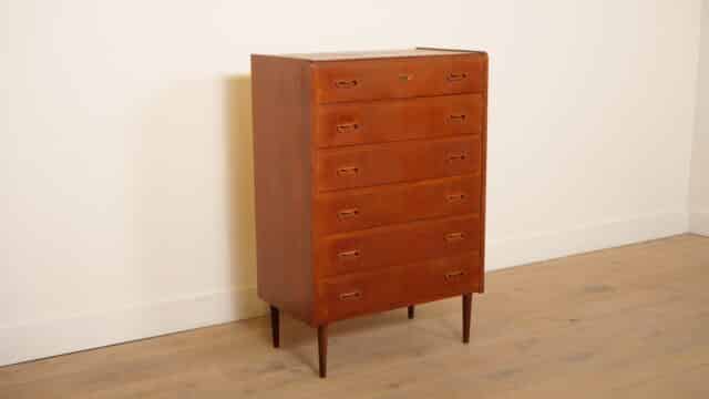 Vintage Danish Chest of Drawers Teak 6 Drawers 104 Cm