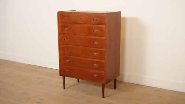 Vintage Danish Chest of Drawers Teak 6 Drawers 104 Cm