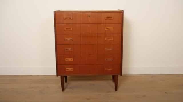 Vintage Danish Chest of Drawers Teak 6 Drawers 101 Cm