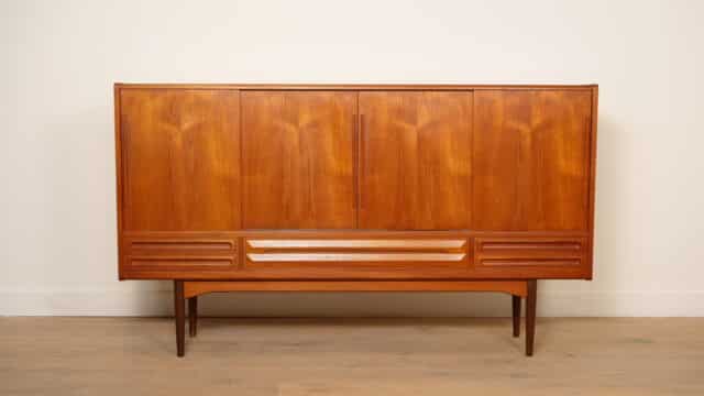 Vintage Highboard Wall Cabinet Teak 1960s
