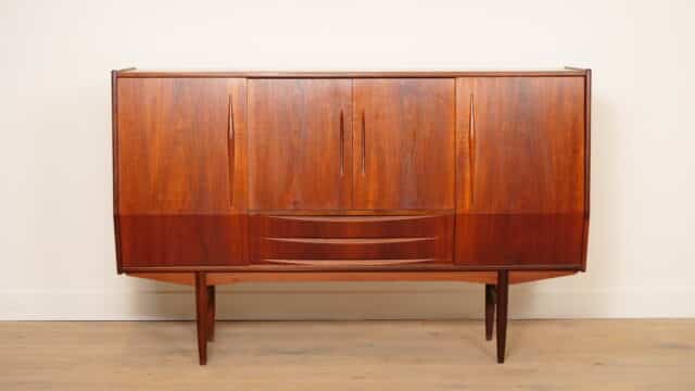 Vintage Highboard Wall Cabinet Teak 1960s