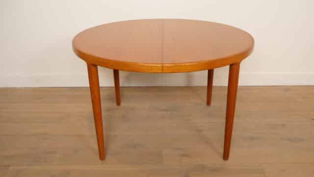 Vintage Round Dining Table Teak Extendable