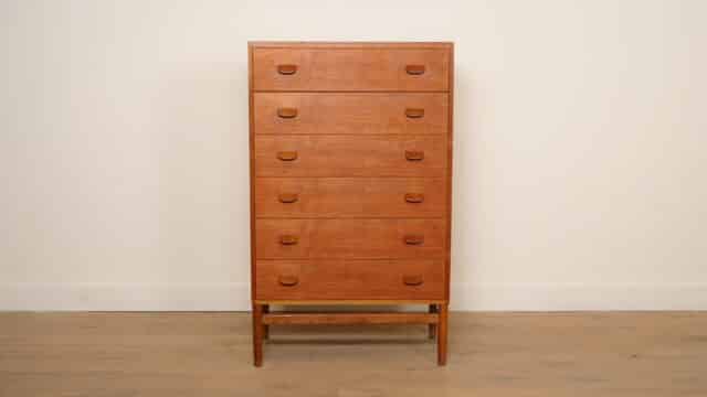 Vintage Chest of Drawers Poul Volther Teak 6 Drawers