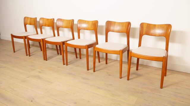 6 X Dining chair John Mortensen Niels Koefoed Model Ole Teak