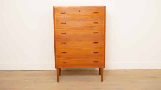 Vintage Deense Ladekast Teak 6 Lades 119 Vintage Deense Ladekast Teak 6 Lades 119