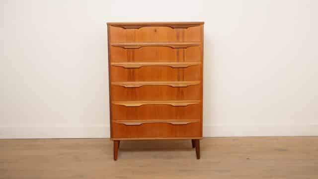 Vintage Danish Chest of Drawers Teak 6 Drawers 122 Cm Vintage Danish Chest of Drawers Teak 6 Drawers 122 Cm