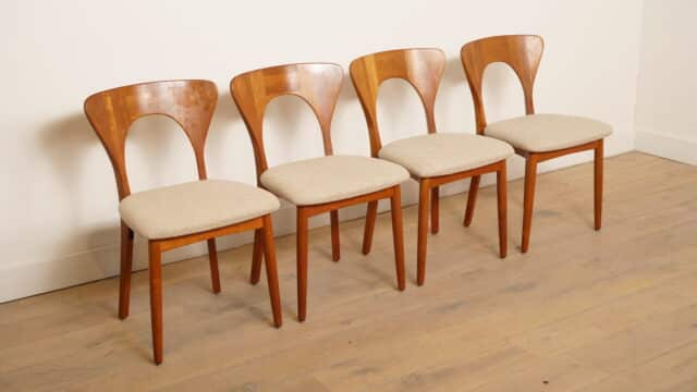 4 X Eetkamerstoel Koefoeds Hornslets Niels Koefoed Model Peter Teak 4 X Eetkamerstoel Koefoeds Hornslets Niels Koefoed Model Peter Teak