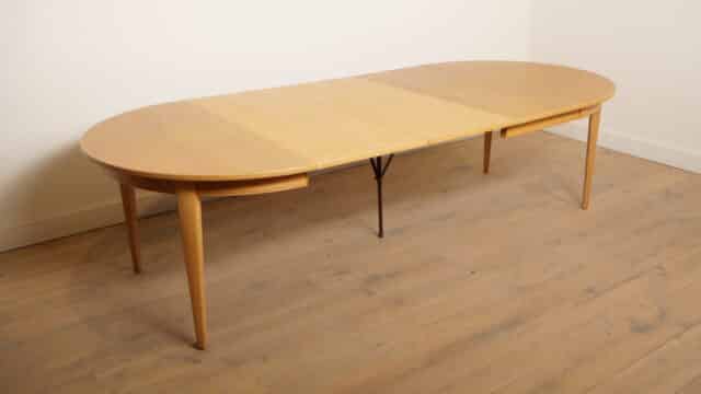 Vintage Ronde Eettafel Gunni Omann Model 55 Eiken Uitschuifbaar 1960s Vintage Ronde Eettafel Gunni Omann Model 55 Eiken Uitschuifbaar 1960s