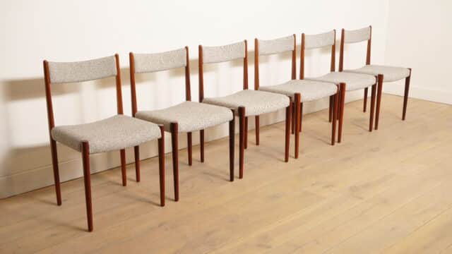 6 X Dining chair Lubke Rosewood Reupholstered