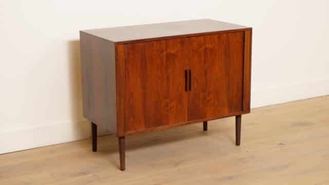 Vintage Wall Cabinet Rosewood Audio Furniture Sliding Doors