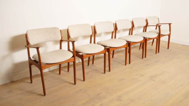 6 X Dining Chairs Erik Buch Model 49 Teak With Armrests