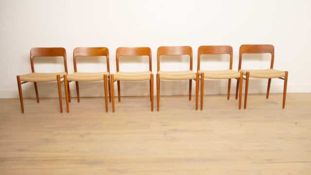 6 X Vintage dining chairs Niels Otto Mller Model 75