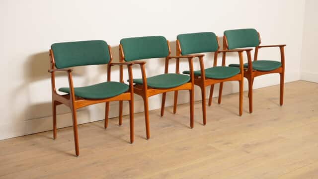 4 X Dining Chairs Erik Buch Model 49 Teak With Armrests