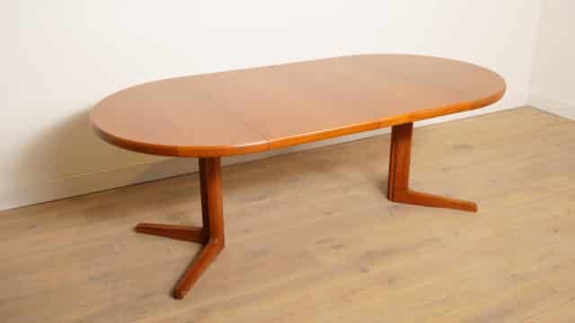 Vintage Round Dining Table Teak Extendable 114 Cm 8211 214 Cm