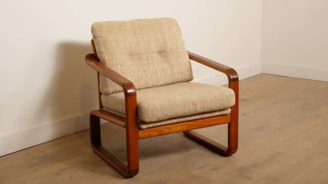 Fauteuil Lounge Vintage Dhs Teak Cream