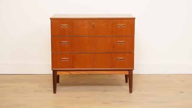 Vintage Danish Chest of Drawers Teak 3 Drawers