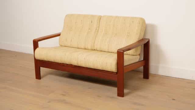 Vintage Bench 2 Seater Teak Cream Danish