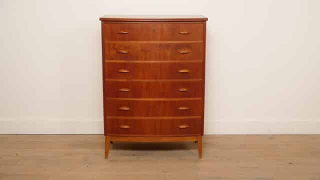 Vintage Danish Chest of Drawers Teak 6 Drawers 104 Cm
