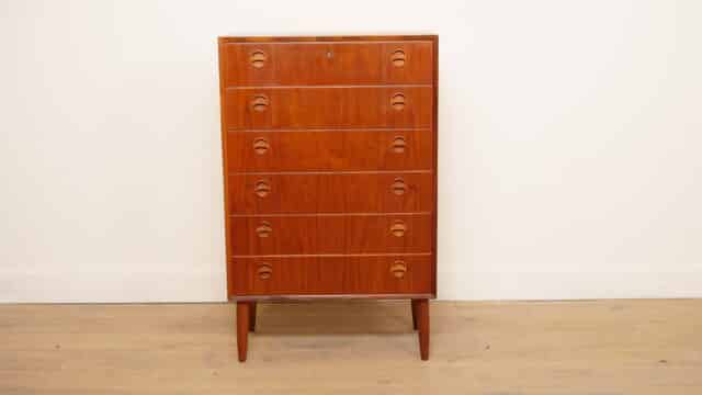 Vintage Danish Chest of Drawers Teak 6 Drawers 110 Cm