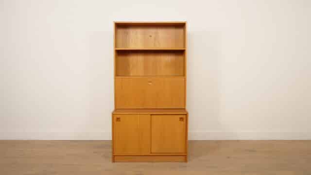 Vintage Wall Unit Bookcase Oak