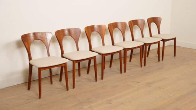 6 X Dining chair Koefoeds Hornslets Niels Koefoed Model Peter Teak