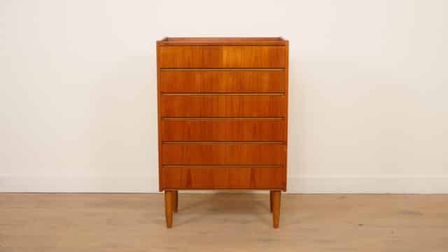 Vintage Danish Chest of Drawers Teak 6 Drawers 114 Cm