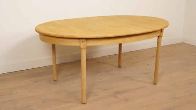 Table à manger ovale vintage en chêne extensible 3 allonges