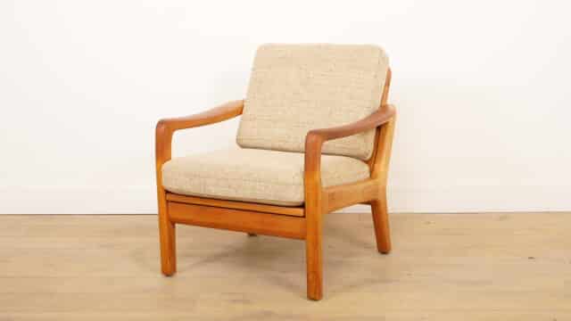 Vintage Lounge Armchair Teak Creme Juul Kristensen