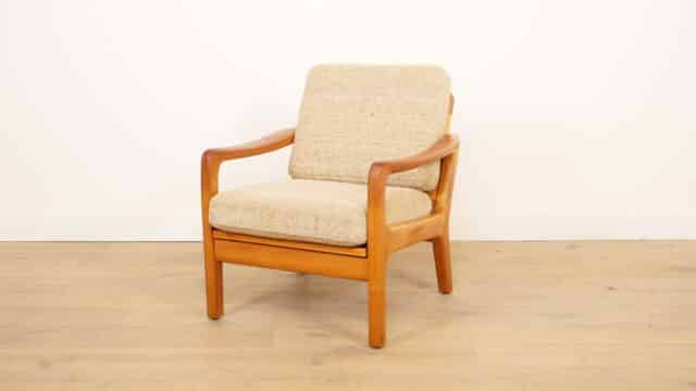 Vintage Lounge Armchair Teak Creme Juul Kristensen