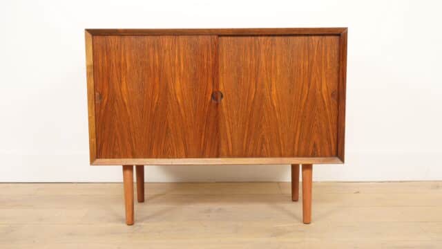 Vintage Wall Cabinet Rosewood Sliding Doors Poul Cadovius