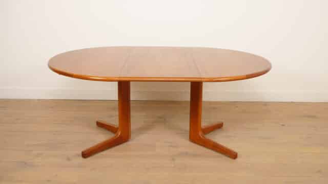 Vintage Round Dining Table Extendable Teak 121 173 Cm